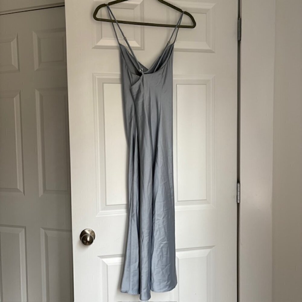 Show Me Your MuMu Tuscany Midi Slip Dress in Silver Luxe Satin - Picture 5 of 6